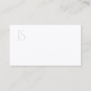 Professional Modern Monogram Minimalist Plain Chic Business Card