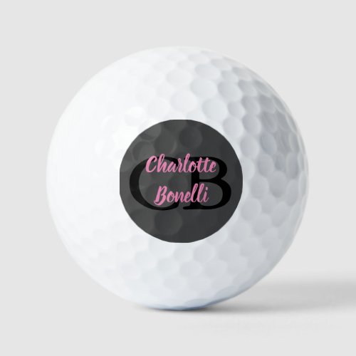Professional Modern Monogram Name Minimalist Golf Balls