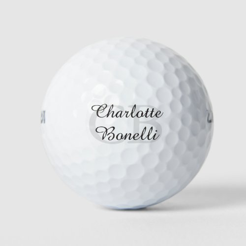 Professional Modern Monogram Name Minimalist Golf Balls