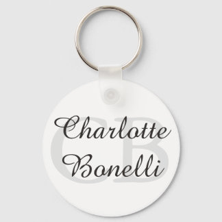 Professional Modern Monogram Name Minimalist Keychain