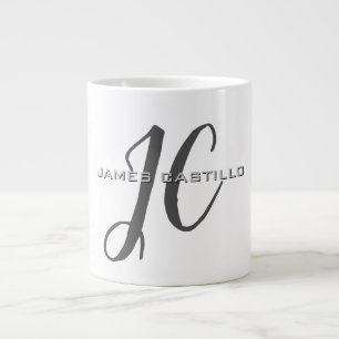Professional Modern Monogrammed Minimalist Giant Coffee Mug