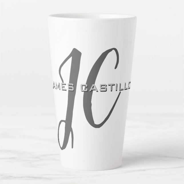Professional Modern Monogrammed Minimalist Latte Mug (Front)