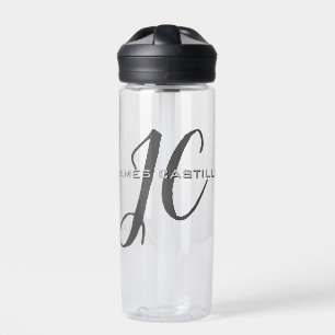 Professional Modern Monogrammed Minimalist Water Bottle