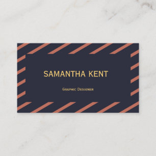 Professional Modern Navy and Orange Business Card
