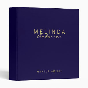 Professional Modern Navy Blue and Gold Binder