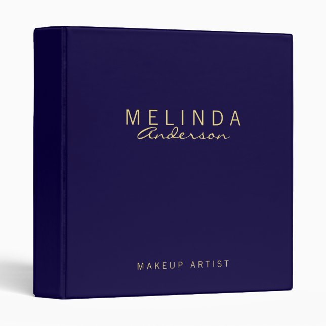 Professional Modern Navy Blue and Gold Binder (Front/Spine)