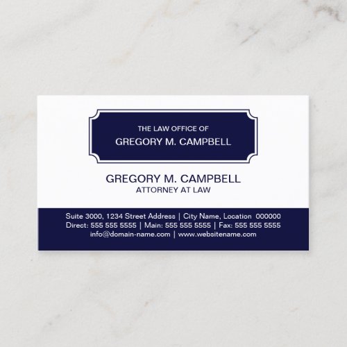 Professional / Attorney Navy Blue Business Cards
