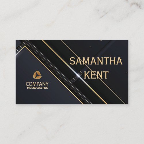 Professional Modern Navy  Gold  Business Card