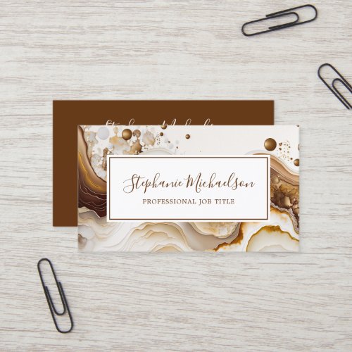 Professional Modern Neutral Brown Abstract Business Card