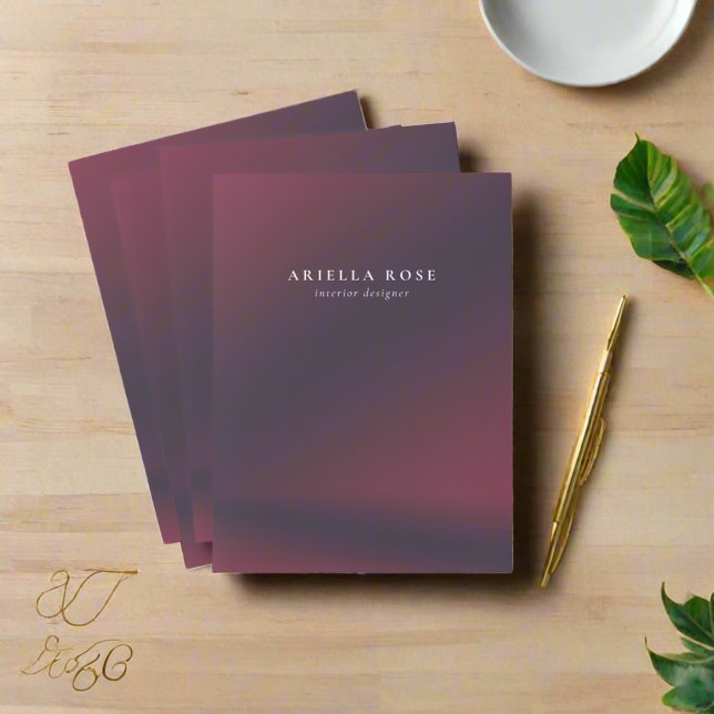 Professional Modern Ombre Monogrammed Initial Pocket Folder (Creator Uploaded)