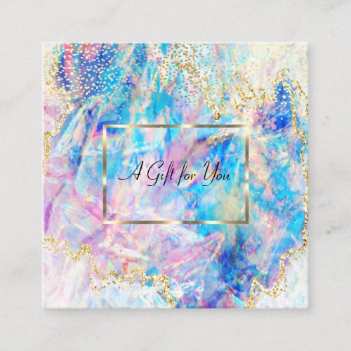 Professional Modern Opal HolographicConfetti  Discount Card