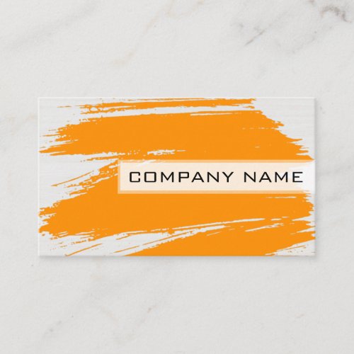 Professional Modern Orange Brush Stroke Business Card