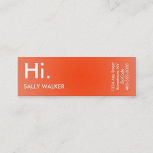 Professional Modern orange mini business cards