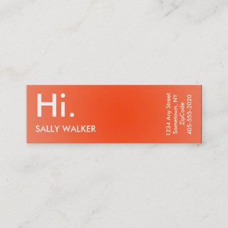 Professional Modern orange mini business cards