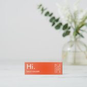 Professional Modern orange mini business cards (Standing Front)