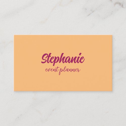 Professional Modern Orange Pink Simple Elegant Business Card