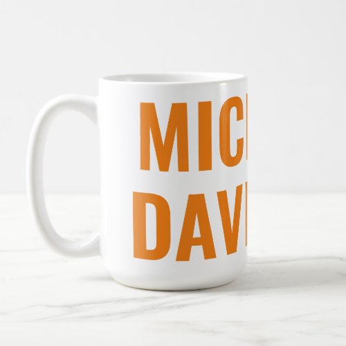 Professional Modern Orange White Minimalist Plain Coffee Mug
