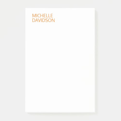 Professional Modern Orange White Minimalist Plain Post_it Notes