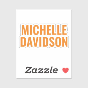 Professional Modern Orange White Minimalist Plain Sticker