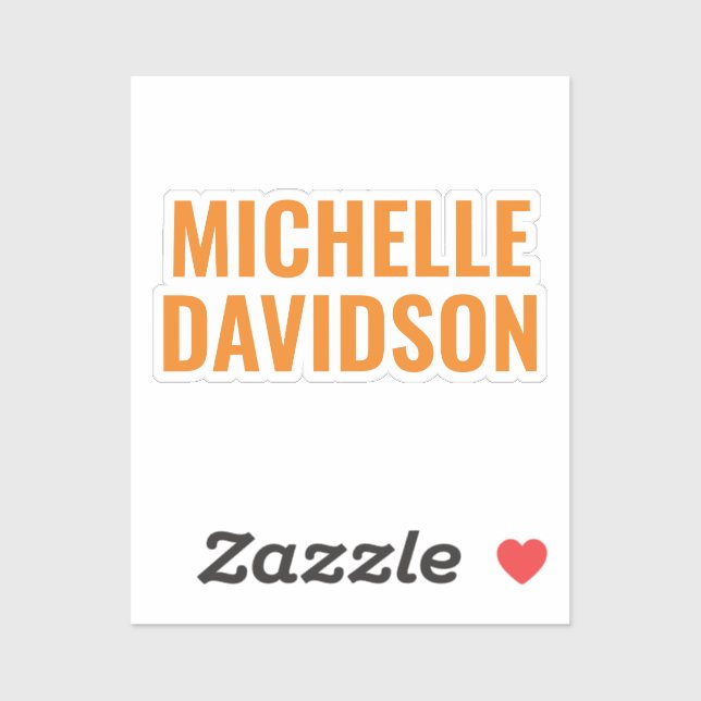 Professional Modern Orange White Minimalist Plain Sticker (Sheet)