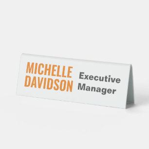 Professional Modern Orange White Minimalist Plain Table Tent