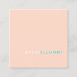 Professional Modern Peach Minimalist Square Business Card