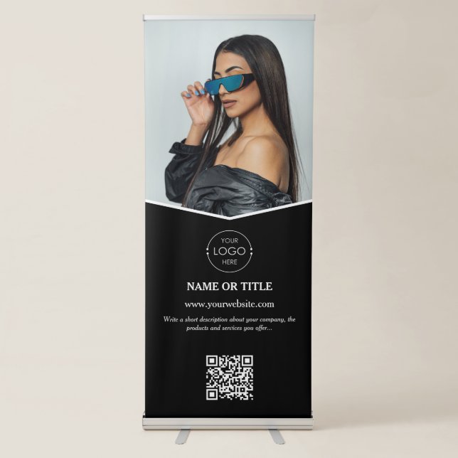Professional Modern Photo Business Logo Marketing Retractable Banner (Front)