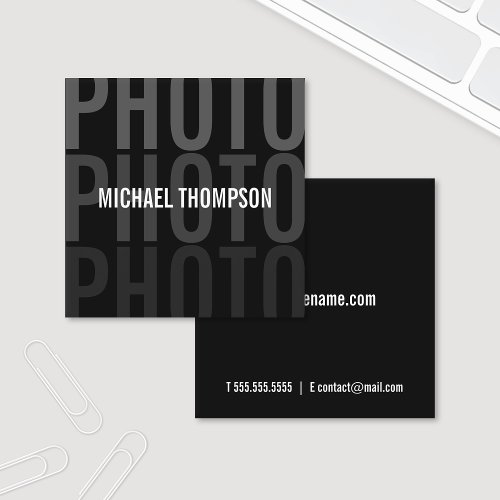 Professional Modern Photographer Square Business Card