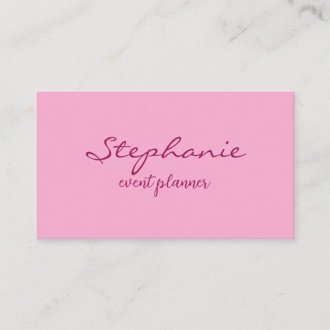 Professional Modern Pink Colorful Girly Elegant Business Card (Front)