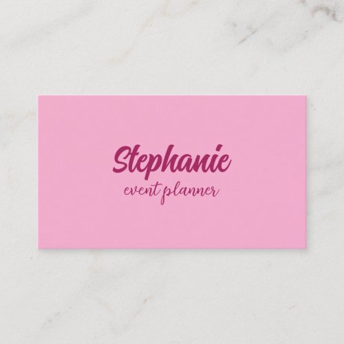 Professional Modern Pink Elegant Colorful Girly Business Card