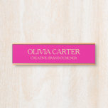 Professional Modern pink Gold Office Name Title Door Sign