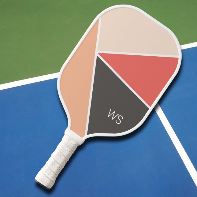 Professional Modern Pink Initials Monogram Pickleball Paddle (Creator Uploaded)