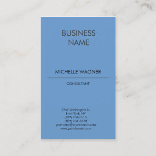 Professional Modern Plain Elegant Blue Grey Business Card
