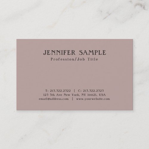 Professional Modern Plain Elegant Clean Design Business Card