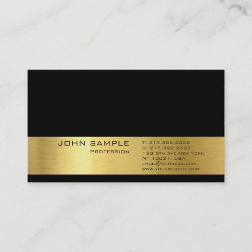 Professional Modern Plain Elegant Gold Look Deluxe Business Card