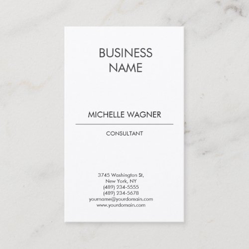 Professional Modern Plain Elegant Minimalist Business Card