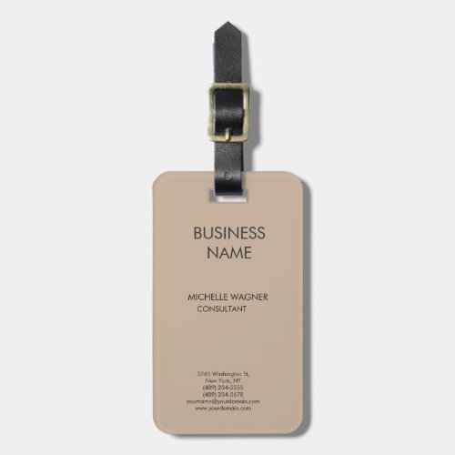 Professional Modern Plain Elegant Minimalist Luggage Tag