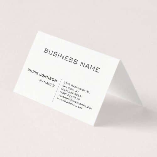 Professional Modern Plain Simple Business Card