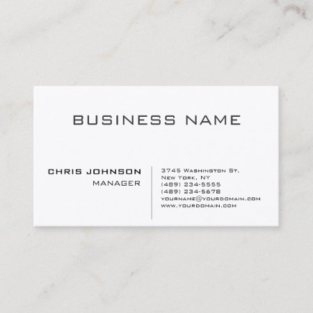 Professional Modern Plain Simple Premium Silk Business Card