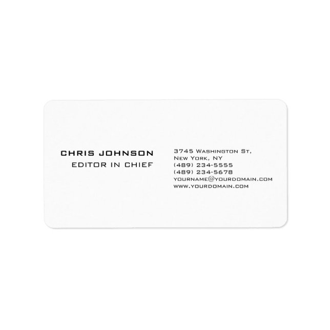 Professional Modern Plain Simple Premium Silk Label (Front)