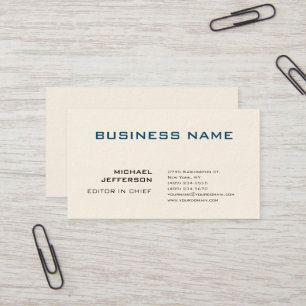 Professional Modern Plain Simple Signature Cream Business Card
