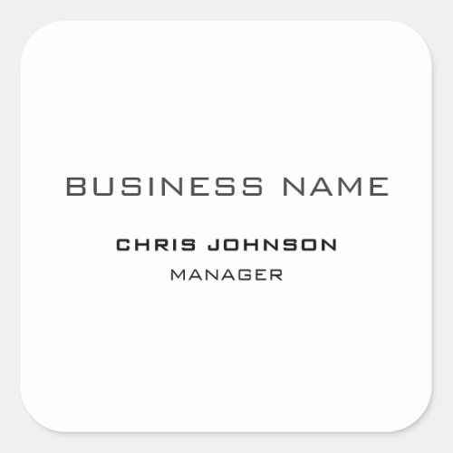 Professional Modern Plain Simple Square Sticker