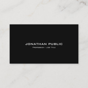 Professional Modern Plain Stylish Black And White Business Card