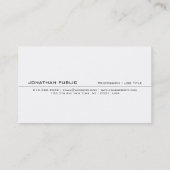 Professional Modern Plain Stylish Black And White Business Card (Back)
