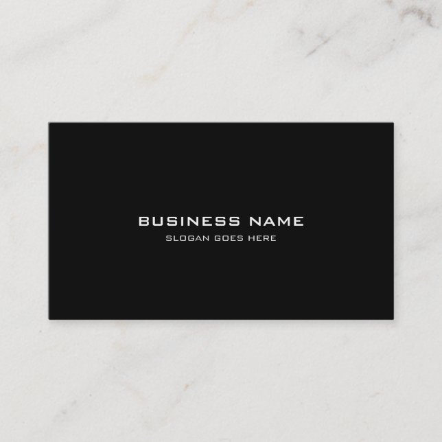 Professional Modern Plain Stylish Black And White Business Card (Front)