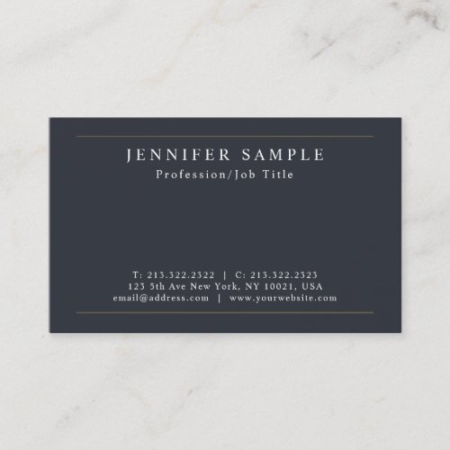Professional Modern Plain Stylish Sleek Design Business Card