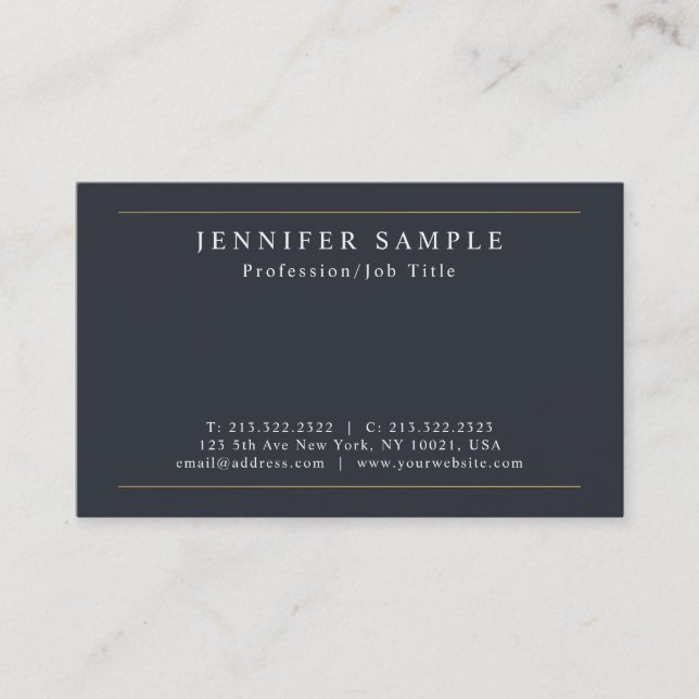 Professional Modern Plain Stylish Sleek Design Business Card (Front)