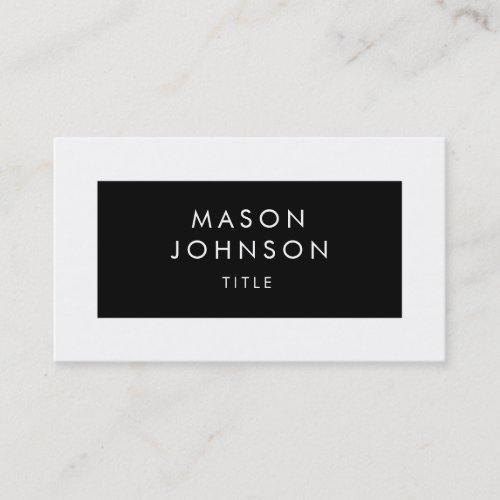 Professional Modern Plain White Frame Business Card