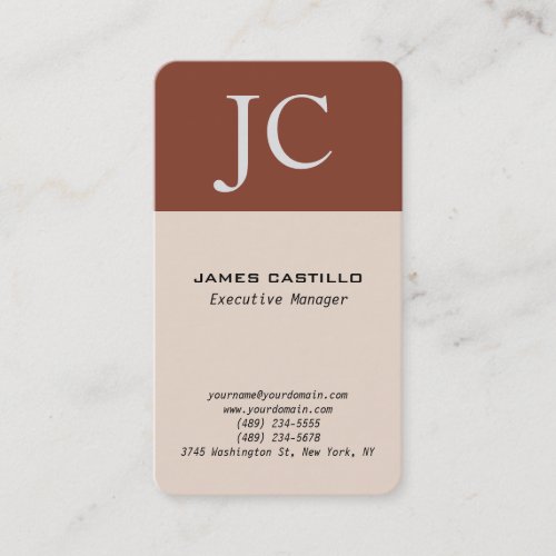 Professional Modern Premium Colors Monogram Business Card