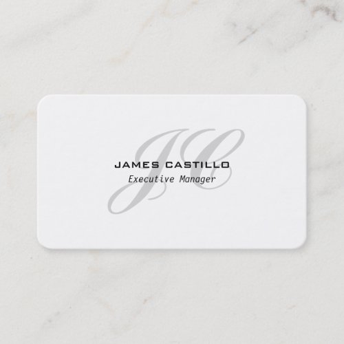 Professional Modern Premium Grey Monogrammed Business Card